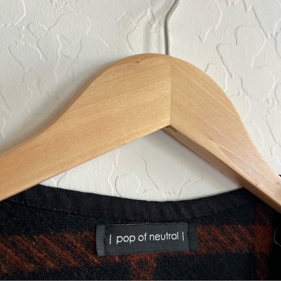 Pop of neutral wool plaid tie front vest - Picture 5 of 6